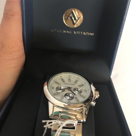 Adrienne Vittadini Crystal Chronograph Watch NEW - Picture 4 of 8